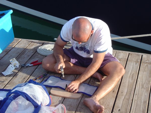 Robert taking out engine frustrations.